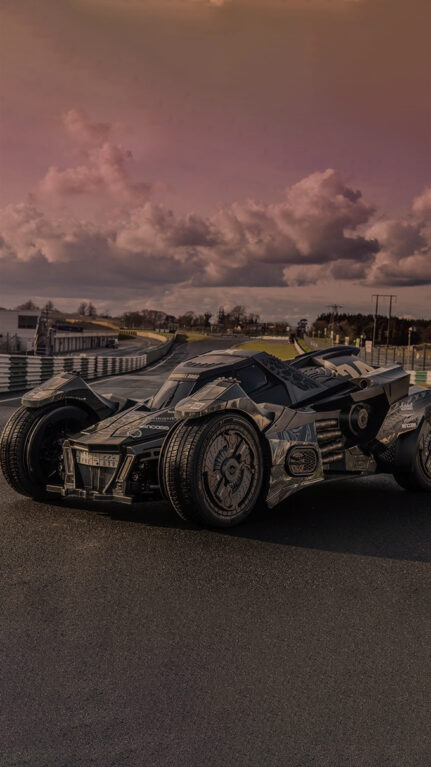 A similar car to the Batmobile taking part in the Gumball 3000