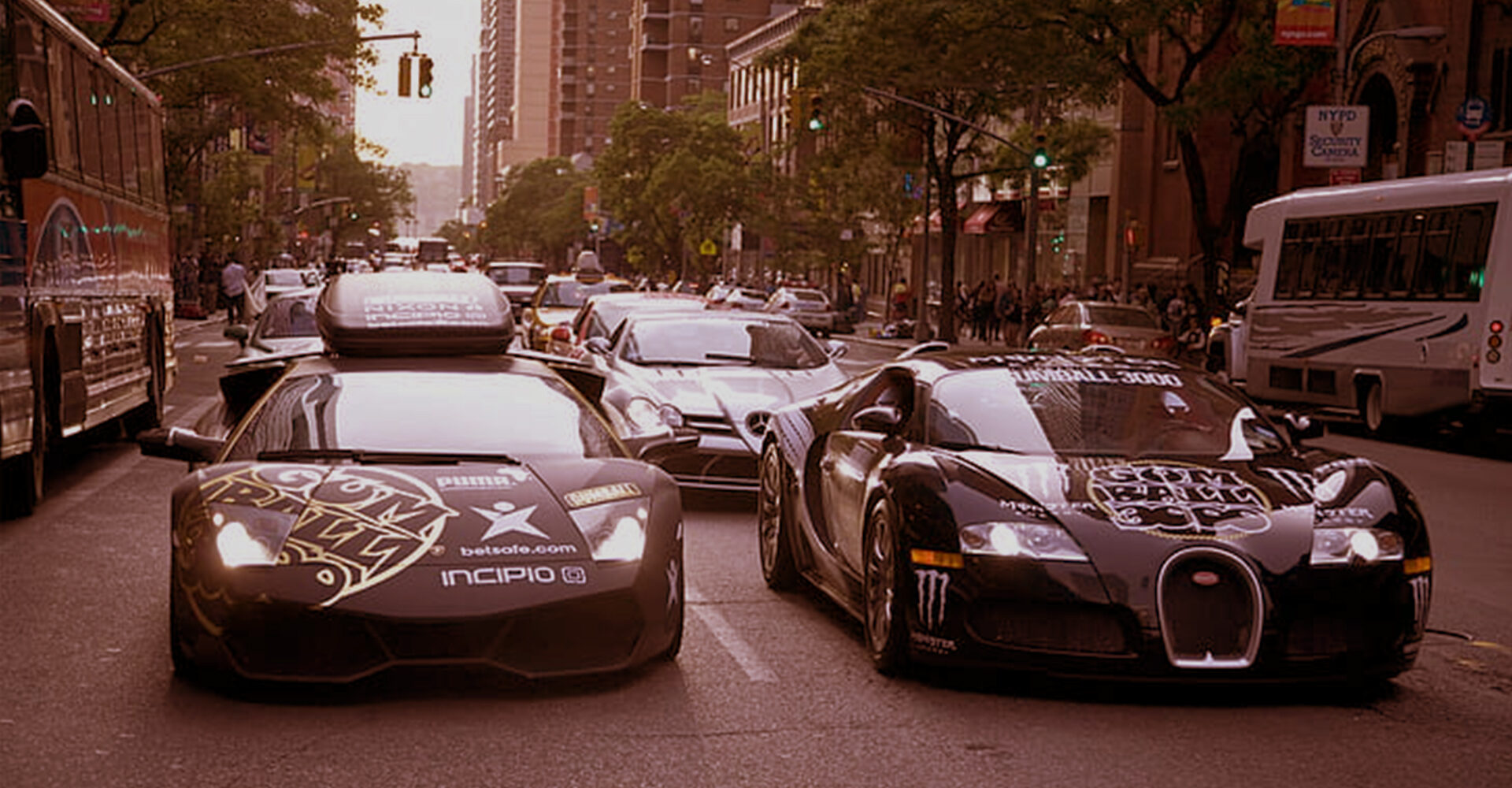 Gumball rally cars in Toronto.