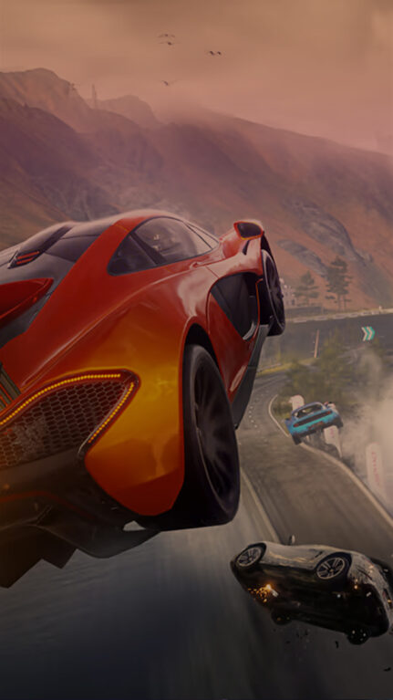 Virtual Gumball cars flying